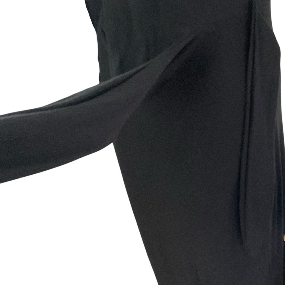 Magaschoni Black Stretch Tie Waist Midi Dress Size Medium - Picture 11 of 14